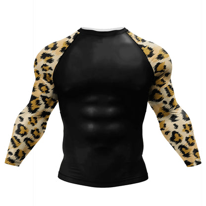 T-shirt de Compression |Manche longue pour Entraînement de combat | Grappling Sportwear mma bjj Combat Rash Guard |Vetement C