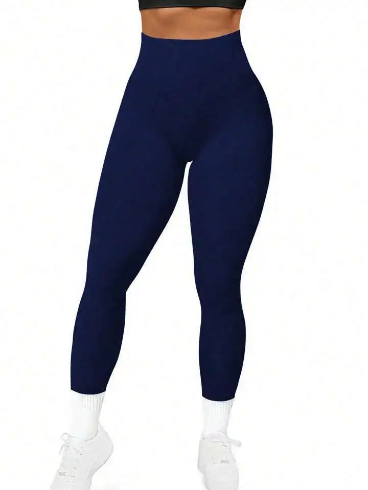 Pantalon de yoga serré sans couture pour femmes, couleur unie multicolore en option  | Fitness Femme