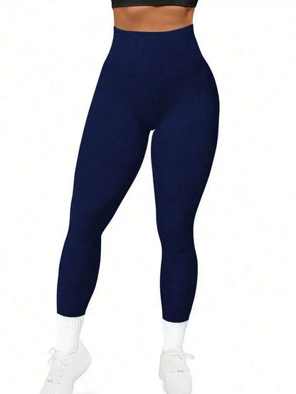 Pantalon de yoga serré sans couture pour femmes, couleur unie multicolore en option  | Fitness Femme