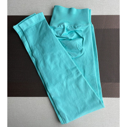 Leggings  Gym Femmes Sans Couture Sports Yoga Pantalon Bas Côtelé  | Fitness Femme