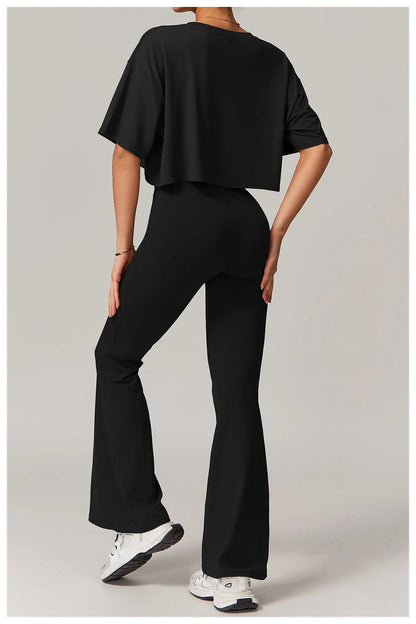 Leggings évasés de Yoga pour femmes, pantalons de Yoga taille haute, pour gymnastique, Fitness, course à pied, cyclisme, sport, pantalon évasé, danse latine