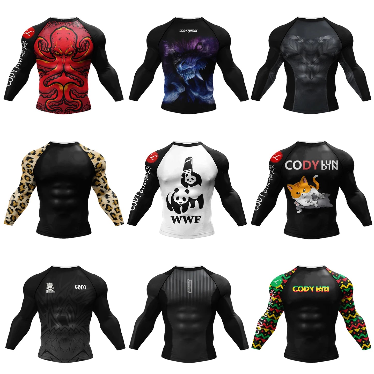 T-shirt de Compression |Manche longue pour Entraînement de combat | Grappling Sportwear mma bjj Combat Rash Guard |Vetement C