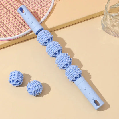 4 boules bâton de Massage rouleau mollet Muscle Cervical cou épaule dos relaxant Yoga loup dents Muscles Relaxation Fitness