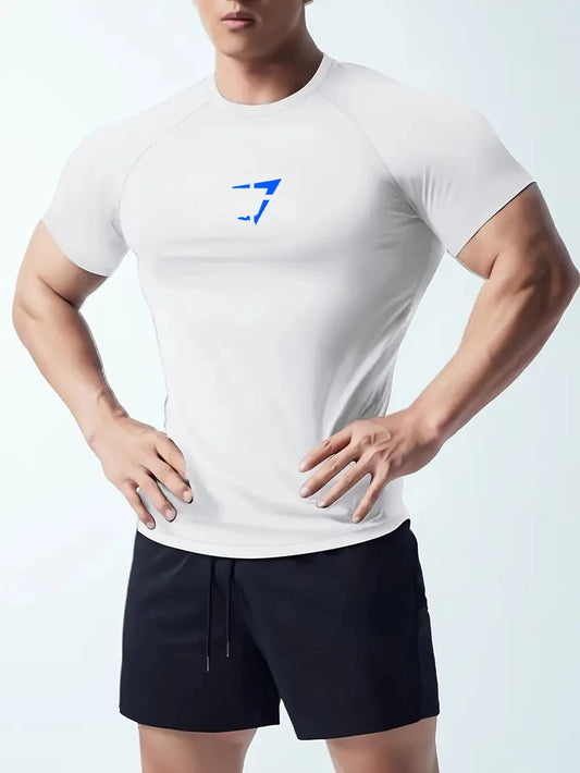 T-shirt de fitness à manches courtes haute élasticité, séchage rapide et respirant, adapté aux vêtements de sport, de course et de fitness