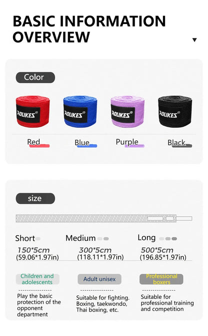 Bandage Boxing for  Combat Protect  1.5M 3M 5M | Muay Thai - Wrist Wraps - Boxing - Kickboxing - Hand Wrap | Accessoires C