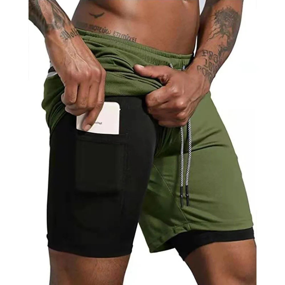 Short de Sport 2 en 1 pour hommes.