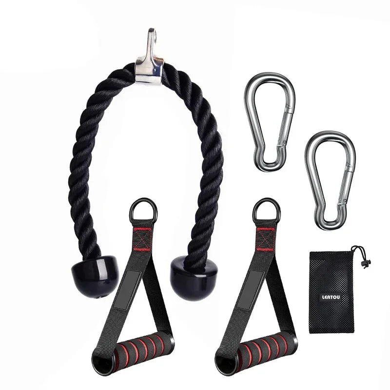 Triceps abaissement corde visage tirer poignées pousser tirer vers le bas cordon pour Biceps dos épaule Triceps Fitness Tension corde accessoire de gymnastique