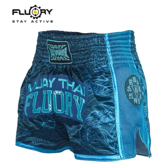 FLUORY Style Muay Thai Short Imprimer Free Combat Arts Martiaux Mixtes Boxe Entraînement Match