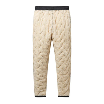 Pantalon de survêtement doublé polaire épais en peluche pour femmes, jambes droites, imperméable, coupe-vent, vêtements d'extérieur, thermiques, nouvelle collection