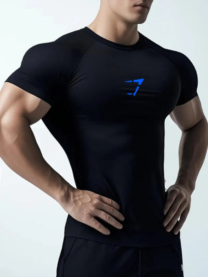 T-shirt de fitness à manches courtes haute élasticité, séchage rapide et respirant, adapté aux vêtements de sport, de course et de fitness