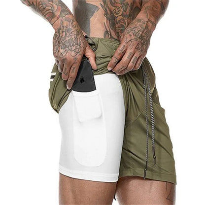 Short de Sport 2 en 1 pour hommes.