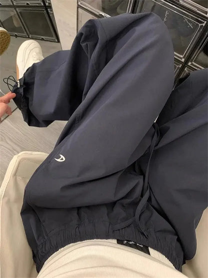 Pantalon Cargo pour femmes, taille haute, américain, séchage rapide, Baggy Hip Hop, décontracté, jambes larges, Streetwear, été, 2025