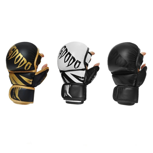 Gants de combat  demi-doigt Pur Cuir | MMA - Boxe - Muay Thai |Accessoires C