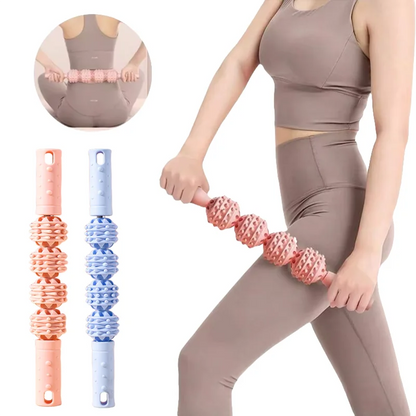 4 boules bâton de Massage rouleau mollet Muscle Cervical cou épaule dos relaxant Yoga loup dents Muscles Relaxation Fitness
