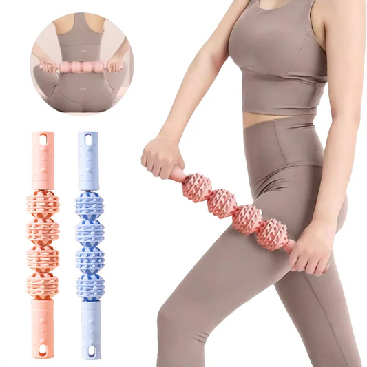 4 boules bâton de Massage rouleau mollet Muscle Cervical cou épaule dos relaxant Yoga loup dents Muscles Relaxation Fitness