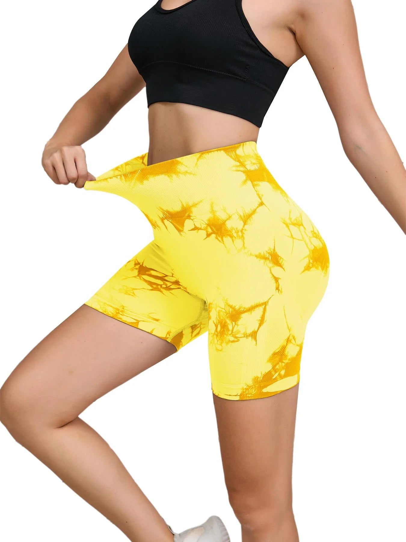 Short Fitness sans couture pour femmes, taille haute et levage des hanches, course à pied, Sexy, Fitness, Yoga
