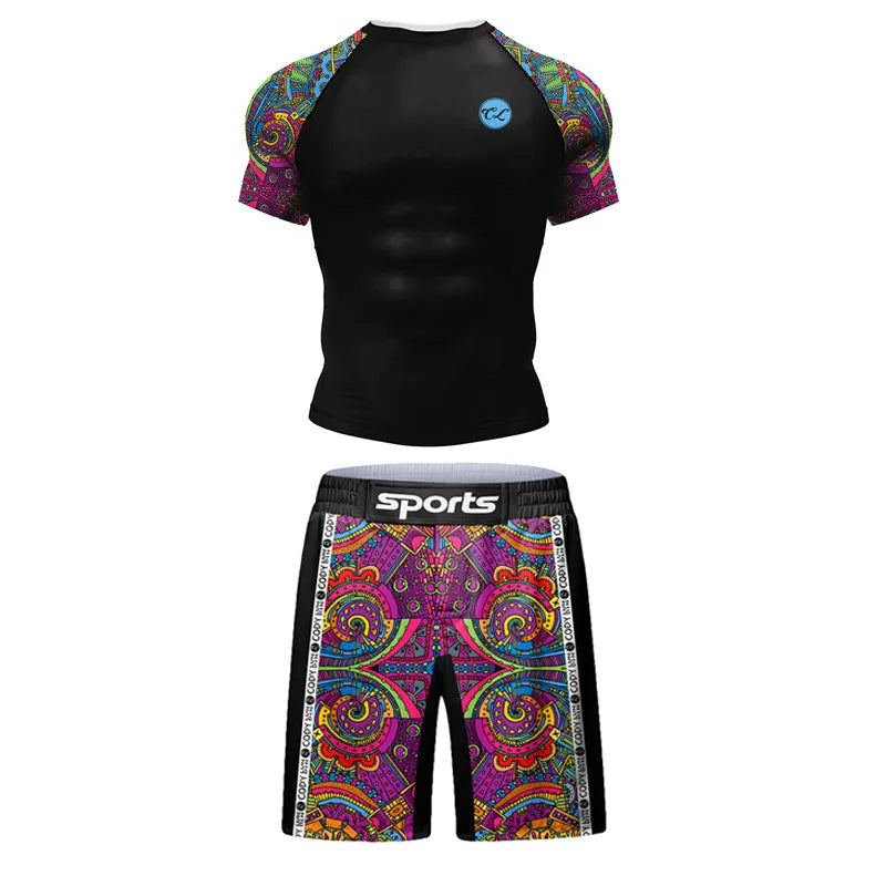 Ensemble de combat idéale pour entrainement de sport de Combat Kickboxing Training Sportsuit Bjj Muay Thai Maillots | | Vetement C