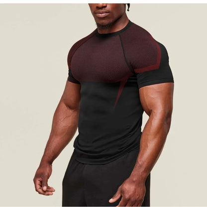 T-Shirt de sport requin pour hommes, haute élasticité, séchage rapide, serré, Fitness, entraînement, respirant, été, gymnastique, tendance, marque