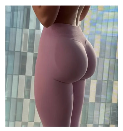 Leggings  Gym Femmes Sans Couture Sports Yoga Pantalon Bas Côtelé  | Fitness Femme