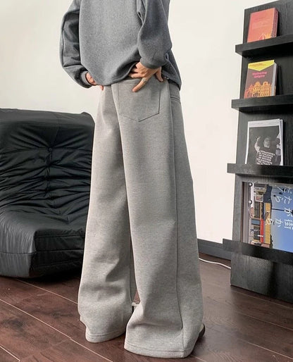 Pantalon à jambes larges pantalons de survêtement pour hommes Cool tendance offres automne hiver liquidation vente mode élégant rétro plaine homme pantalons de sport