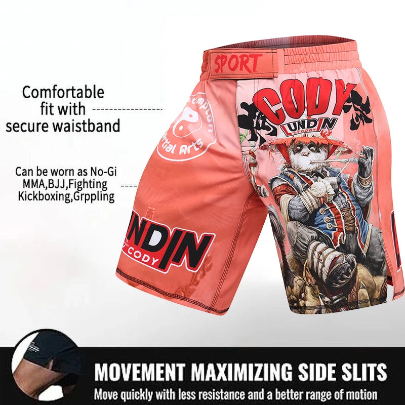 Short Entraînement Boxe | Sublimation imprimée Homme MMA Combat BJJ Grappling Muay Thai Kickboxing | Accessoires C