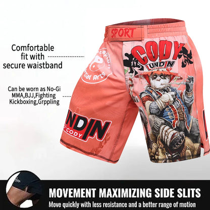 Short Entraînement Boxe | Sublimation imprimée Homme MMA Combat BJJ Grappling Muay Thai Kickboxing | Accessoires C