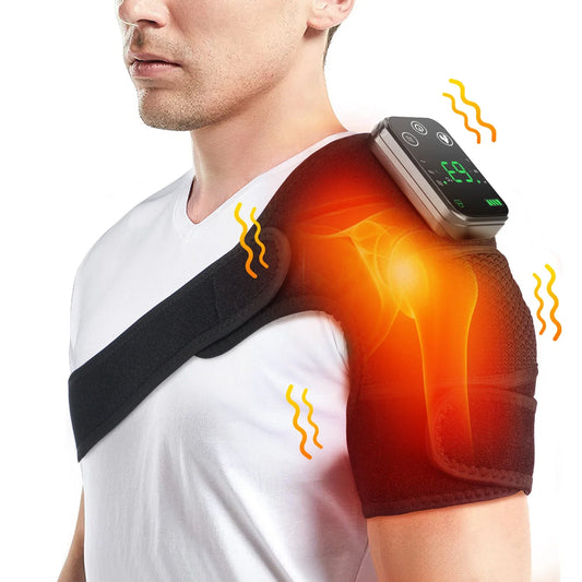 Masseur d'épaule thermique 3 en 1 pour genou, épaule, coude, attelle chauffante, Support sans fil, ceinture, genouillère, Circulation sanguine