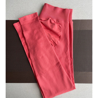 Leggings  Gym Femmes Sans Couture Sports Yoga Pantalon Bas Côtelé  | Fitness Femme