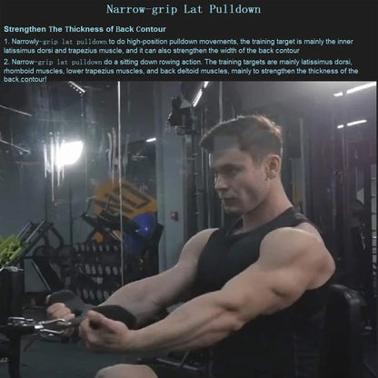 Accueil Gym Fitness aviron barre en V poulie câble Machine accessoires Biceps Triceps dos Blaster poignée tirer vers le bas poignées