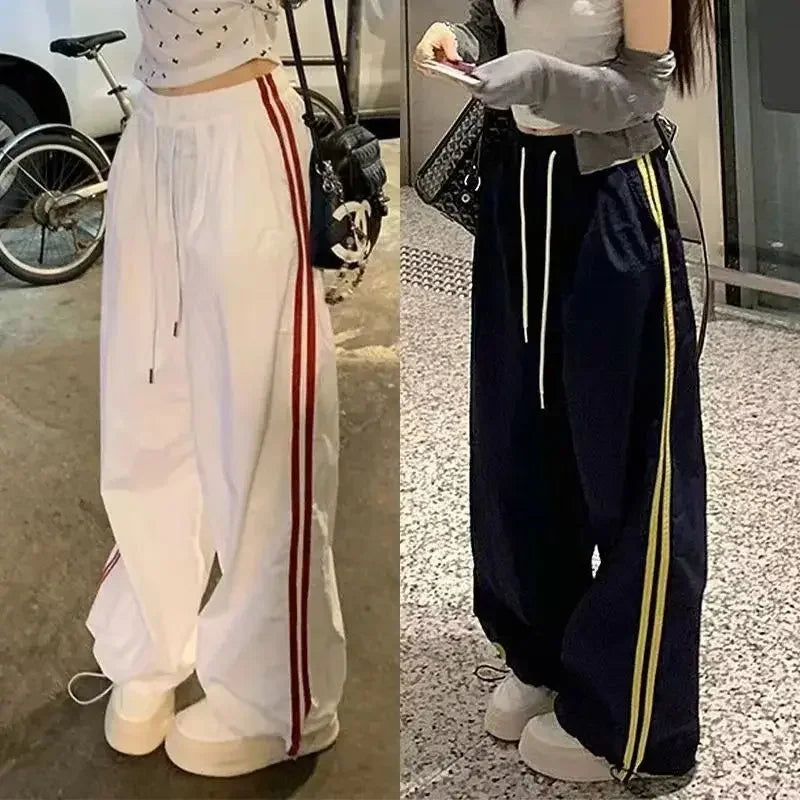 Jogging décontracté pour femmes, Taille élastique, ample, jambes larges, tendance, Cool.