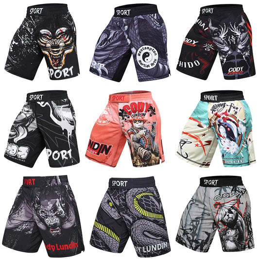 Short Entraînement Boxe | Sublimation imprimée Homme MMA Combat BJJ Grappling Muay Thai Kickboxing | Accessoires C
