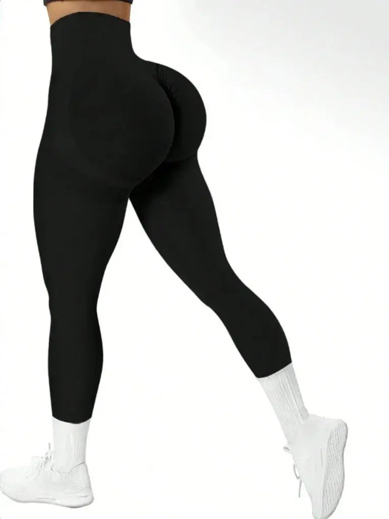 Pantalon de yoga serré sans couture pour femmes, couleur unie multicolore en option  | Fitness Femme