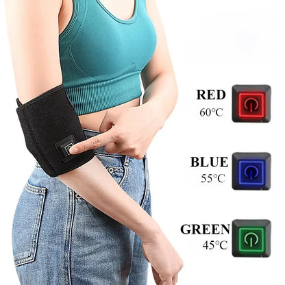 Genouillère chauffante électrique, attelle de massage réglable, 3 vitesses de température, protection du coude, compresse chaude, ceinture de protection des épaules