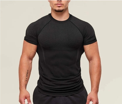 T-Shirt de sport requin pour hommes, haute élasticité, séchage rapide, serré, Fitness, entraînement, respirant, été, gymnastique, tendance, marque