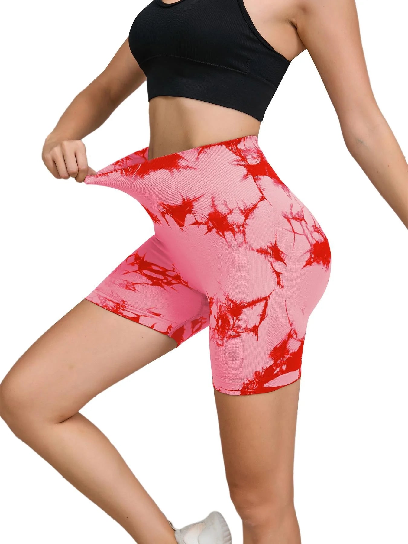 Short Fitness sans couture pour femmes, taille haute et levage des hanches, course à pied, Sexy, Fitness, Yoga