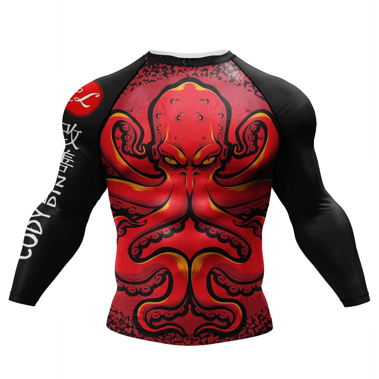 T-shirt de Compression |Manche longue pour Entraînement de combat | Grappling Sportwear mma bjj Combat Rash Guard |Vetement C
