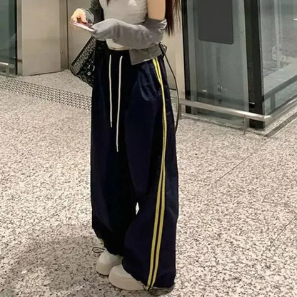 Jogging décontracté pour femmes, Taille élastique, ample, jambes larges, tendance, Cool.