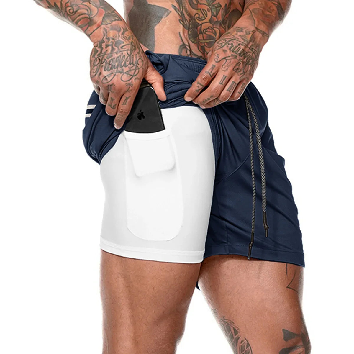 Short de Sport 2 en 1 pour hommes.