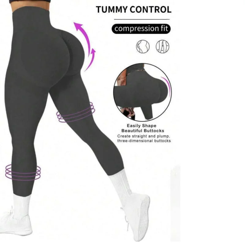 Pantalon de yoga serré sans couture pour femmes, couleur unie multicolore en option  | Fitness Femme