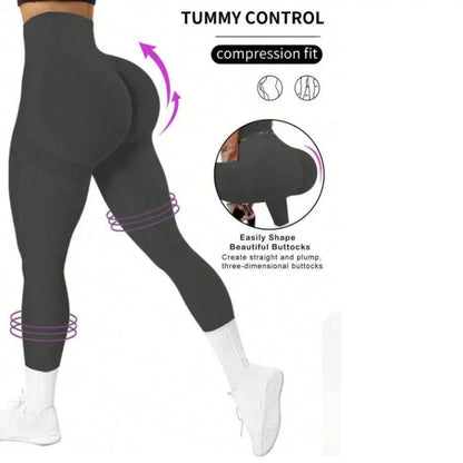 Pantalon de yoga serré sans couture pour femmes, couleur unie multicolore en option  | Fitness Femme
