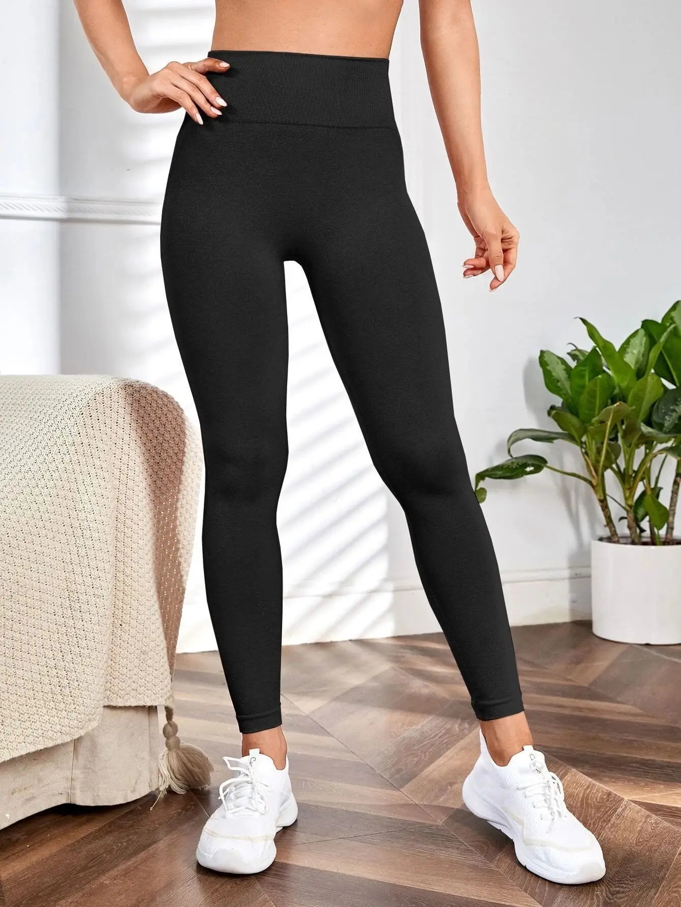 Pantalon de yoga serré sans couture pour femmes, couleur unie multicolore en option  | Fitness Femme