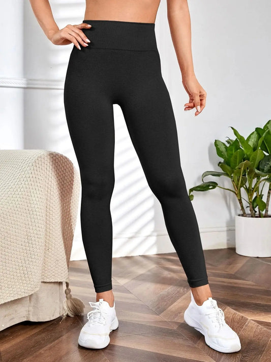 Pantalon de yoga serré sans couture pour femmes, couleur unie multicolore en option  | Fitness Femme