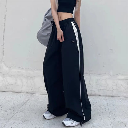 Pantalon Cargo pour femmes, taille haute, américain, séchage rapide, Baggy Hip Hop, décontracté, jambes larges, Streetwear, été, 2025