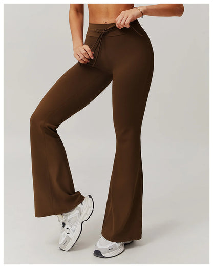 Leggings évasés de Yoga pour femmes, pantalons de Yoga taille haute, pour gymnastique, Fitness, course à pied, cyclisme, sport, pantalon évasé, danse latine