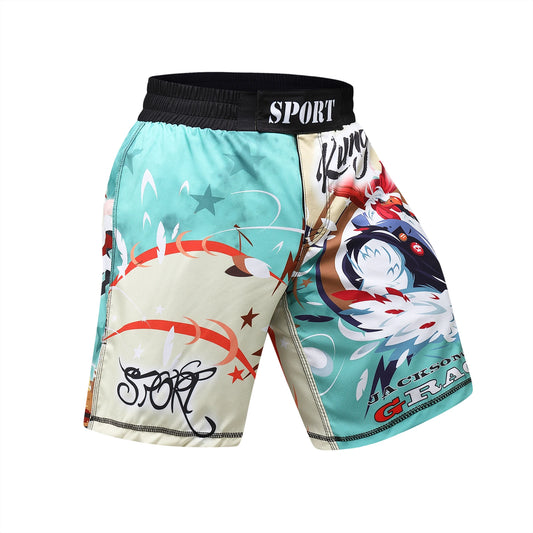 Short Entraînement Boxe | Sublimation imprimée Homme MMA Combat BJJ Grappling Muay Thai Kickboxing | Accessoires C