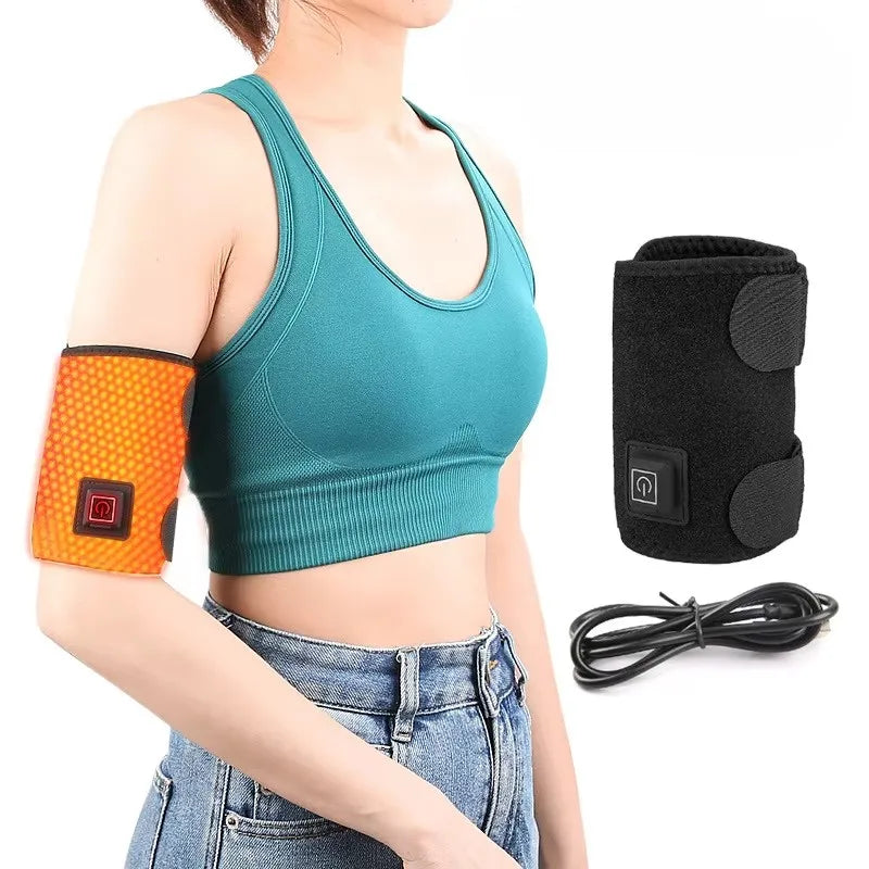 Genouillère chauffante électrique, attelle de massage réglable, 3 vitesses de température, protection du coude, compresse chaude, ceinture de protection des épaules