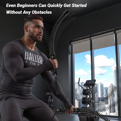 Barre d'entraînement de force ergonomique, poignée de Fitness, renforcement des triceps, extenseur de bras à ressort, entraîneur musculaire en acier inoxydable