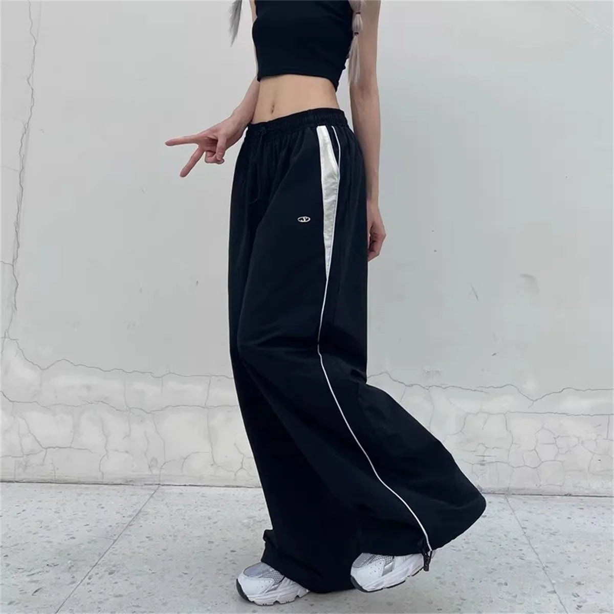 Pantalon Cargo pour femmes, taille haute, américain, séchage rapide, Baggy Hip Hop, décontracté, jambes larges, Streetwear, été, 2025