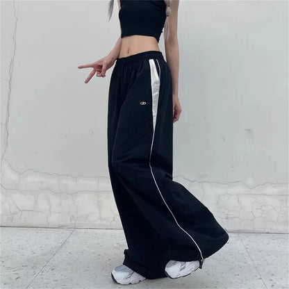 Pantalon Cargo pour femmes, taille haute, américain, séchage rapide, Baggy Hip Hop, décontracté, jambes larges, Streetwear, été, 2025