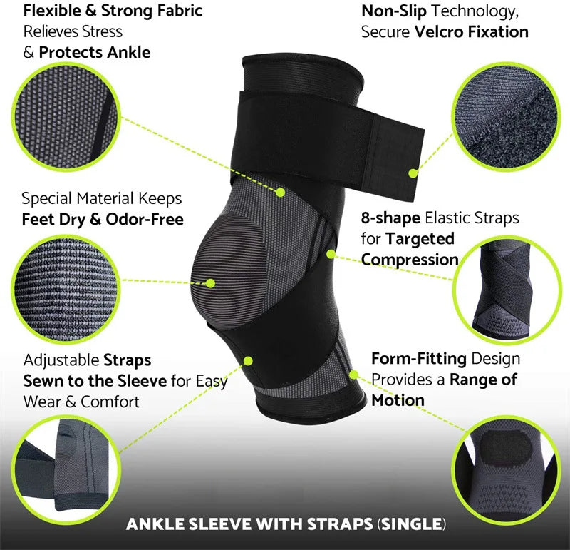 Support de cheville réglable | Protecteur pour course à pied Football Basket-ball Gym | Bandage Cheville Sangle | Accessoires SE